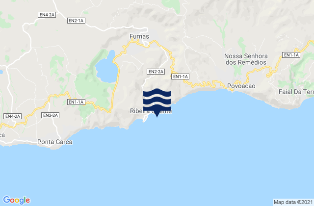 San Miguel - Ribeira Quente, Portugalの潮見表地図