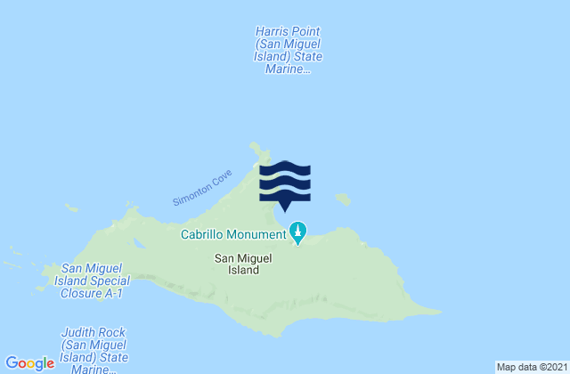 San Miguel Island, United Statesの潮見表地図