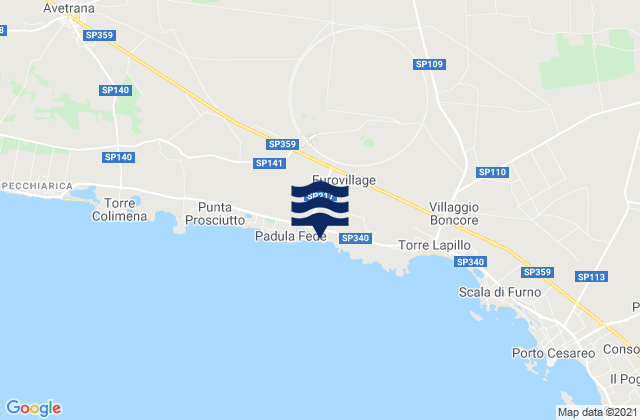 San Pancrazio Salentino, Italyの潮見表地図