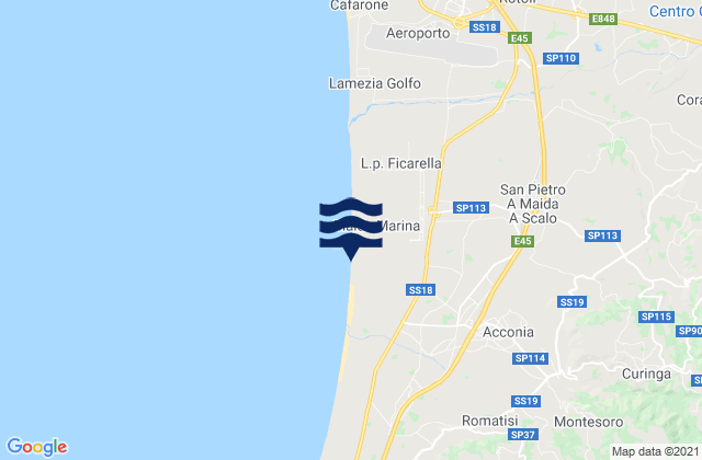San Pietro a Maida, Italyの潮見表地図