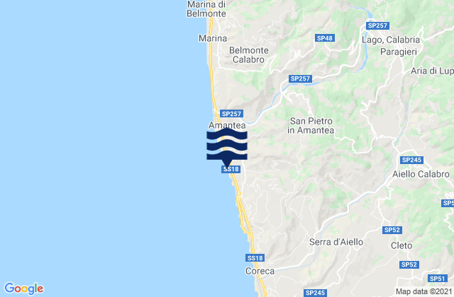 San Pietro in Amantea, Italyの潮見表地図
