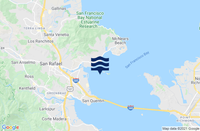 San Rafael Bay, United Statesの潮見表地図