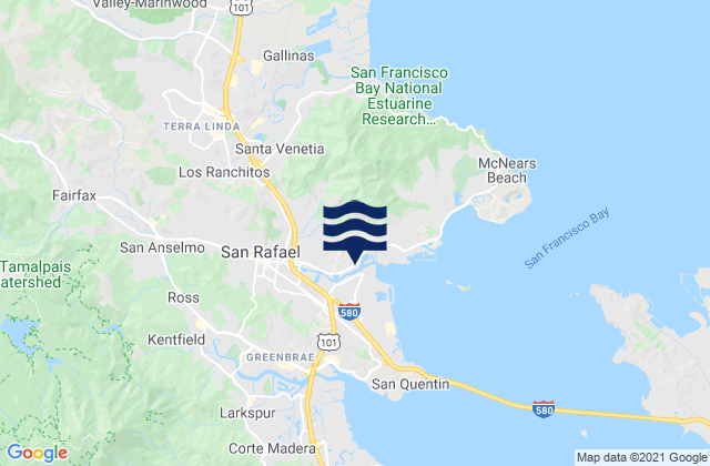 San Rafael, United Statesの潮見表地図