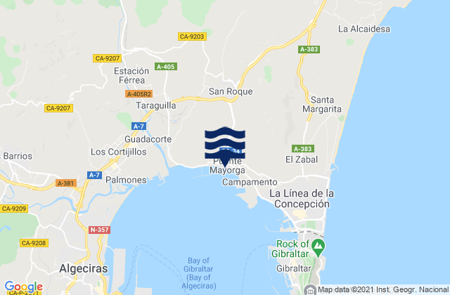 San Roque, Spainの潮見表地図