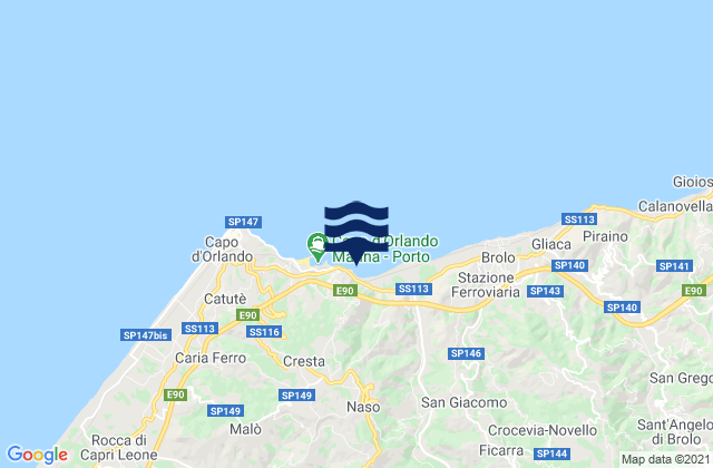 San Salvatore di Fitalia, Italyの潮見表地図