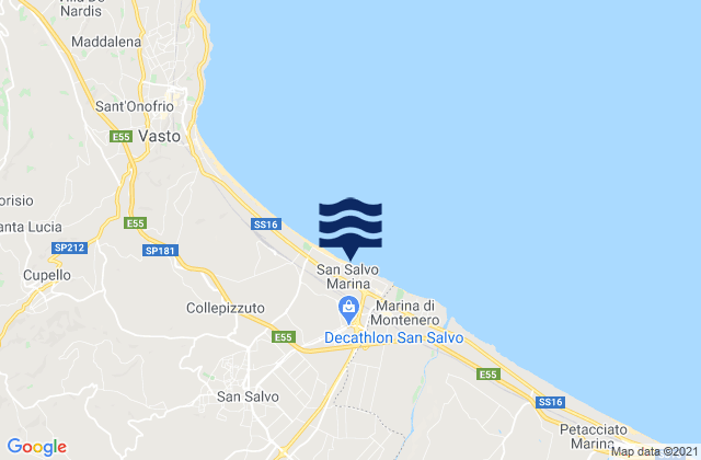 San Salvo Marina, Italyの潮見表地図