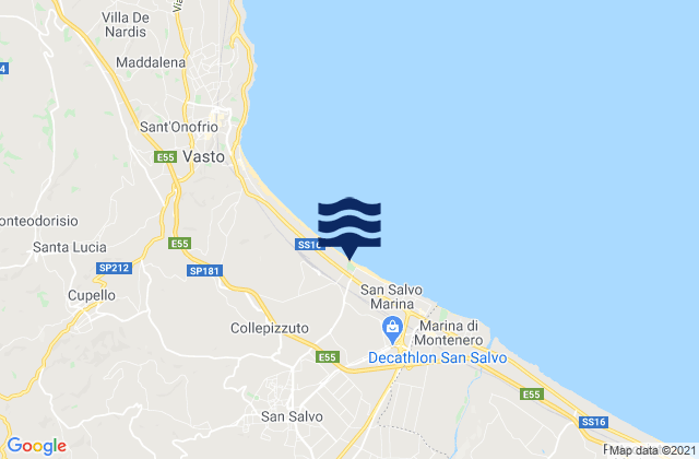 San Salvo, Italyの潮見表地図