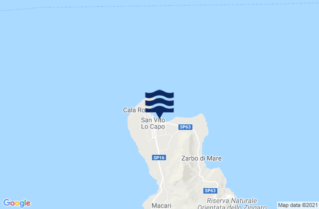 San Vito Lo Capo, Italyの潮見表地図