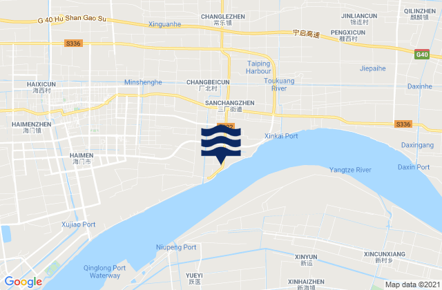 Sanchang, Chinaの潮見表地図