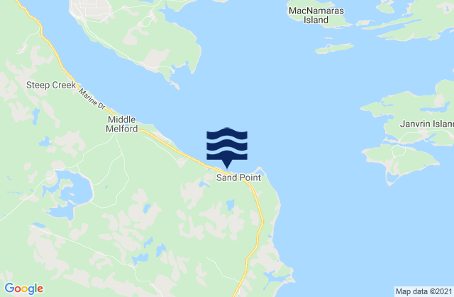 Sand Point, Canadaの潮見表地図