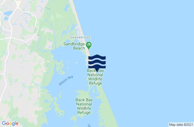 Sandbridge, United Statesの潮見表地図