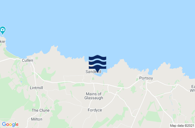 Sandend Bay Beach, United Kingdomの潮見表地図