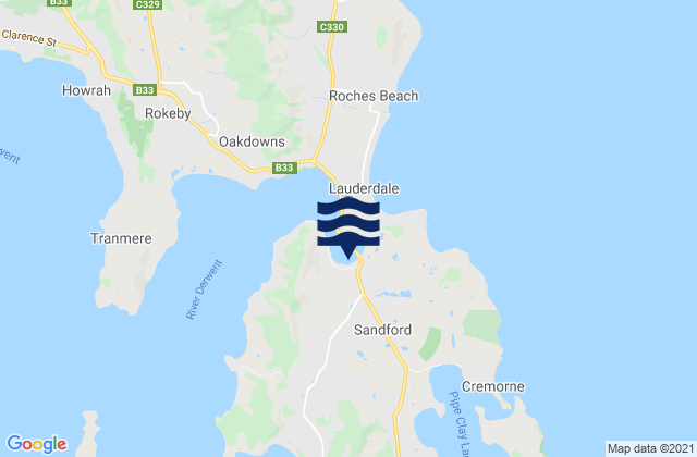 Sandford, Australiaの潮見表地図