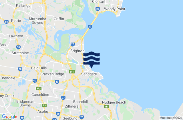 Sandgate, Australiaの潮見表地図
