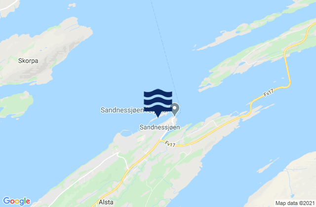 Sandnessjøen, Norwayの潮見表地図