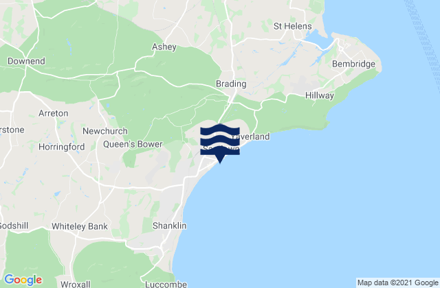 Sandown Beach, United Kingdomの潮見表地図