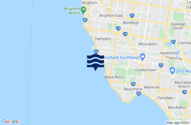 Sandringham, Australiaの潮見表地図