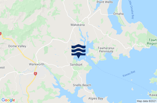 Sandspit (Makatana River), New Zealandの潮見表地図