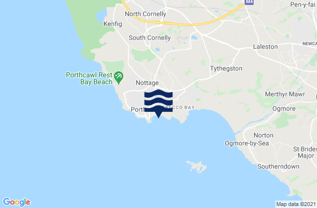 Sandy Bay Beach, United Kingdomの潮見表地図