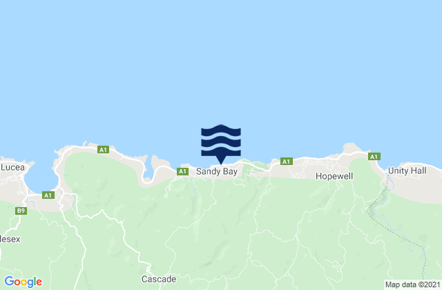 Sandy Bay, Jamaicaの潮見表地図