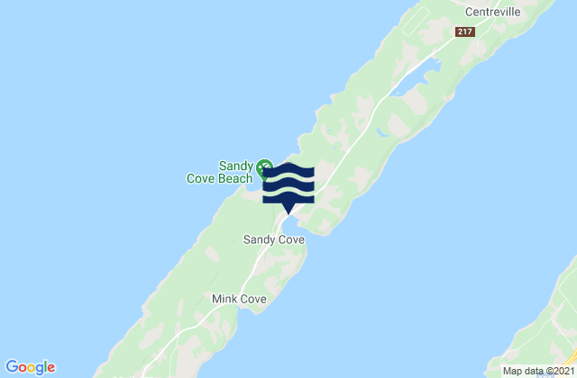 Sandy Cove, Canadaの潮見表地図