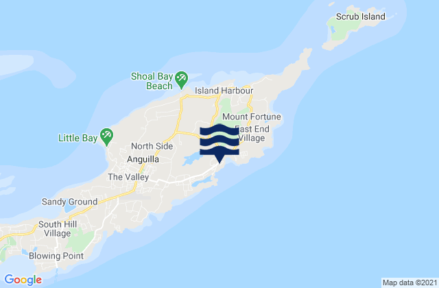 Sandy Hill, Anguillaの潮見表地図