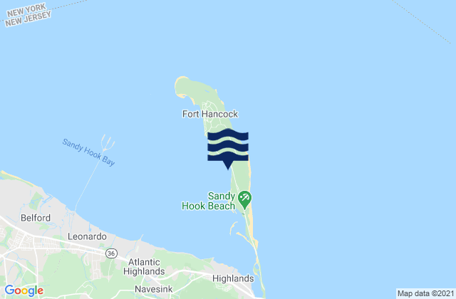 Sandy Hook (Highlands), United Statesの潮見表地図
