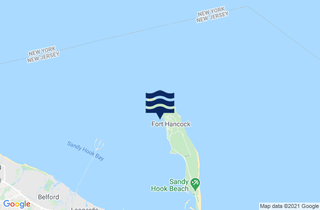 Sandy Hook, United Statesの潮見表地図