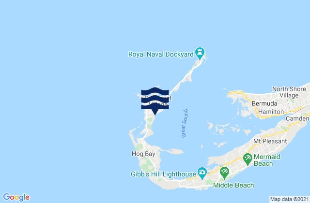 Sandys Parish, Bermudaの潮見表地図