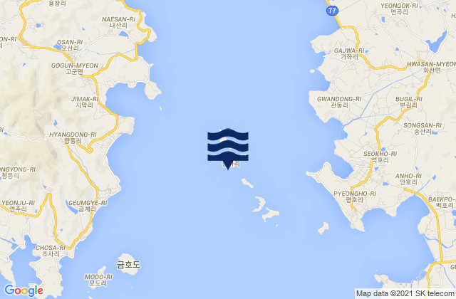 Sangma-do Samma-do, South Koreaの潮見表地図