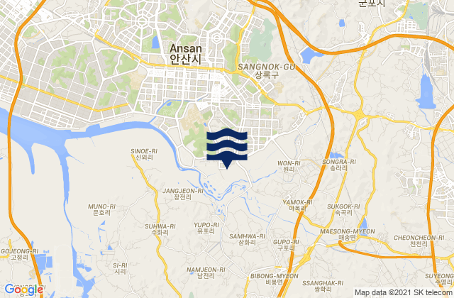 Sangnok-gu, South Koreaの潮見表地図