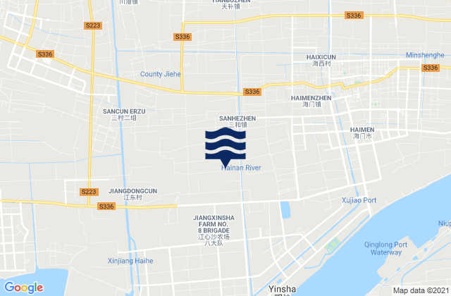 Sanhe, Chinaの潮見表地図