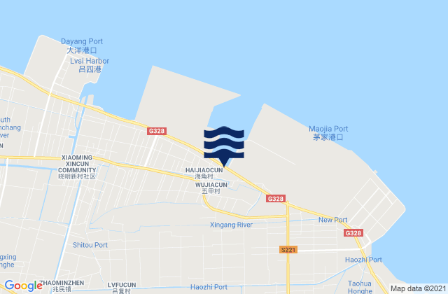 Sanjia, Chinaの潮見表地図