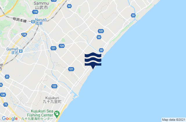 Sanmu-shi, Japanの潮見表地図