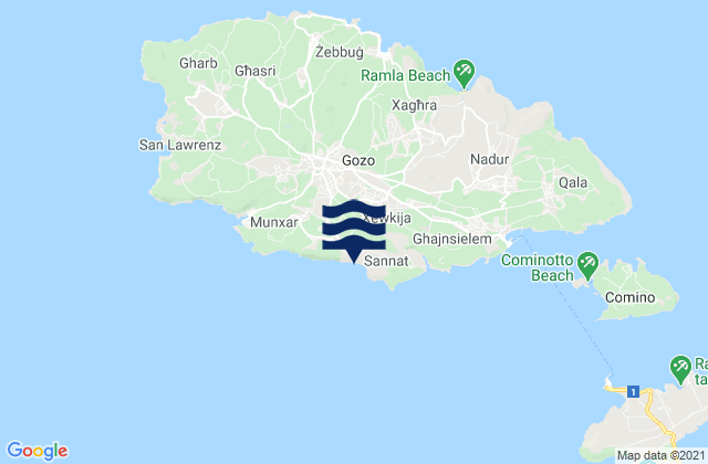 Sannat, Maltaの潮見表地図