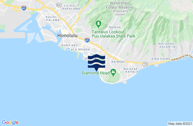 Sans Souci Beach, United Statesの潮見表地図