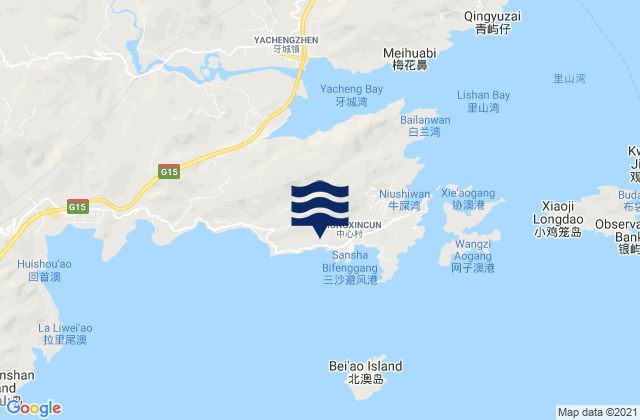 Sansha, Chinaの潮見表地図