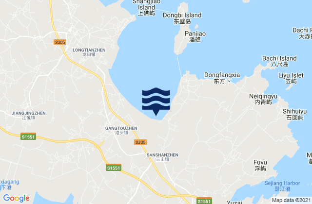 Sanshan, Chinaの潮見表地図