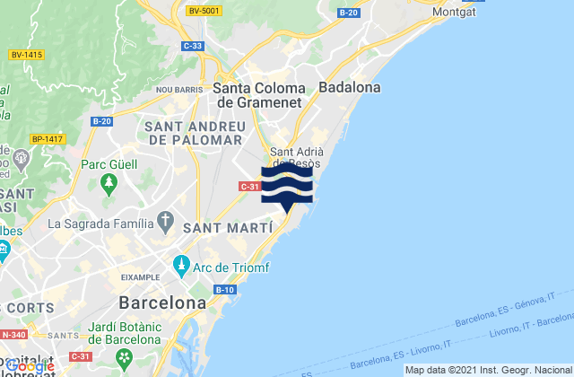 Sant Andreu, Spainの潮見表地図