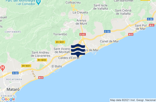 Sant Celoni, Spainの潮見表地図