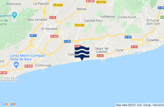 Sant Jaume dels Domenys, Spainの潮見表地図