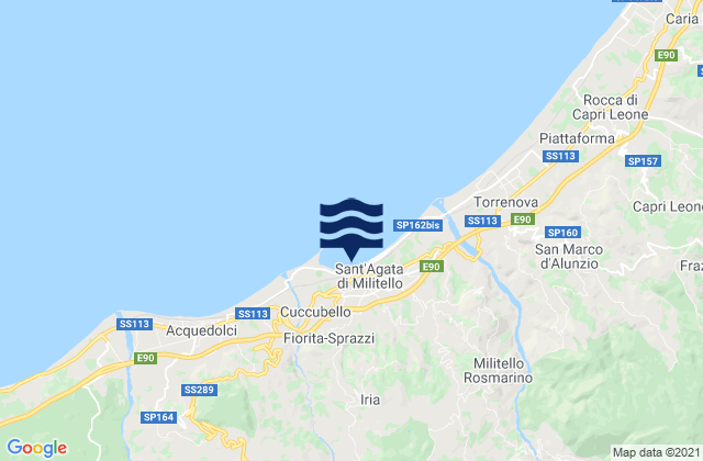 Sant'Agata di Militello, Italyの潮見表地図