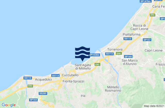 Sant'Agata di Militello, Italyの潮見表地図