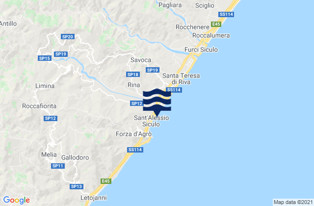 Sant'Alessio Siculo, Italyの潮見表地図