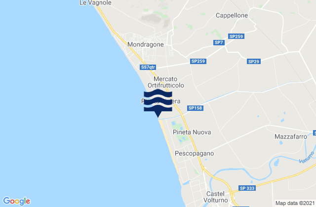 Sant'Andrea-Pizzone-Ciamprisco, Italyの潮見表地図