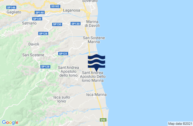 Sant'Andrea Apostolo dello Ionio, Italyの潮見表地図