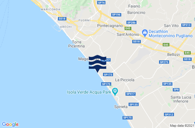 Sant'Antonio, Italyの潮見表地図