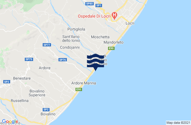 Sant'Ilario dello Ionio, Italyの潮見表地図
