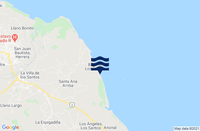 Santa Ana Arriba, Panamaの潮見表地図