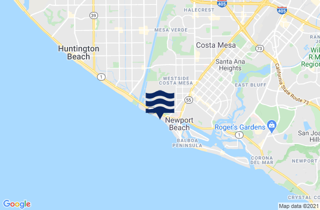Santa Ana, United Statesの潮見表地図